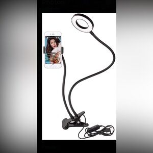 Ring light /Flexible Black Phone Holder